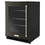 24" Undercounter Refrigerator with Glass Door and Shelves with Metallic Accentsand with PrintShield™ Finish