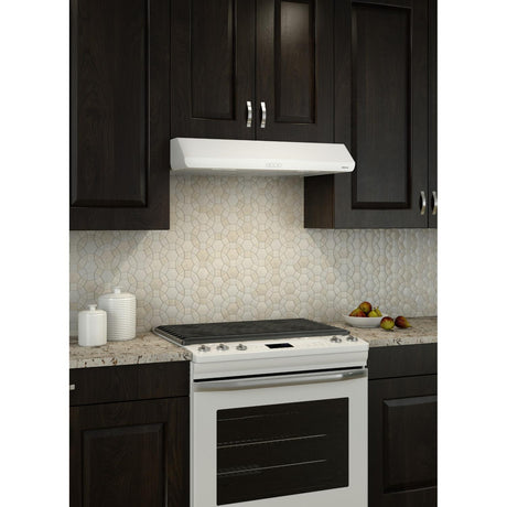 **DISCONTINUED** Broan® Sahale 30-Inch Convertible Under-Cabinet Range Hood, ENERGY STAR®, 375 Max Blower CFM, White