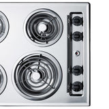 24" Wide 230v 4-burner Coil Cooktop