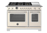 Heritage 48" Range Dual Fuel Self Clean Avorio Ivory