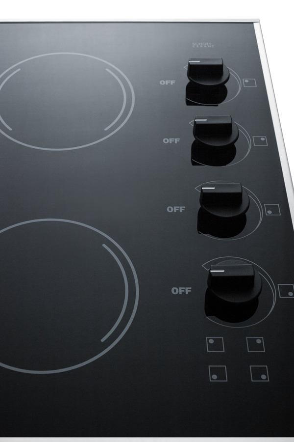 24" Wide 230v 4-burner Radiant Cooktop