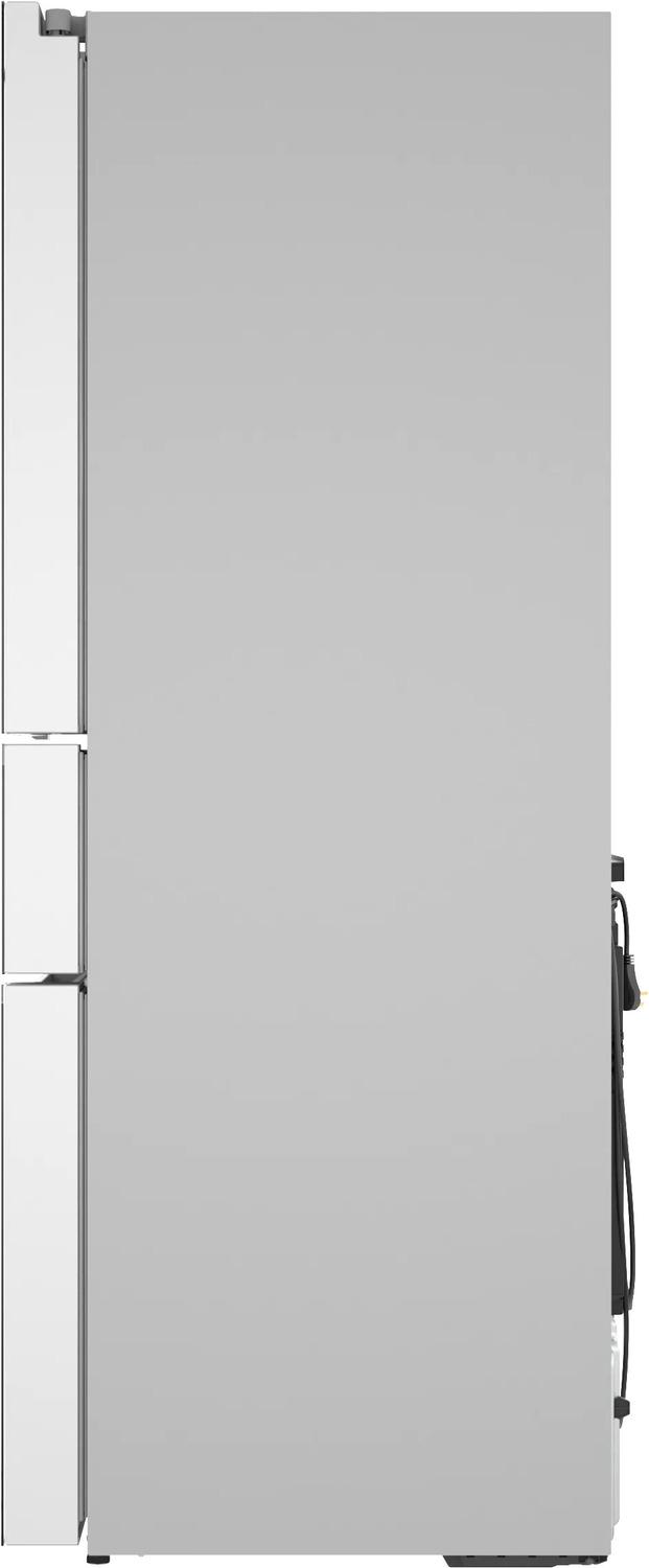 800 Series French Door Bottom Mount Refrigerator, Glass door 36" White