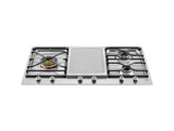 36 Segmented cooktop 3-burner and griddle Stainless Steel