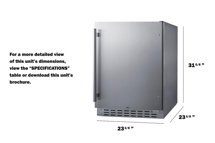 24" Built-in Outdoor Refrigerator, ADA Compliant