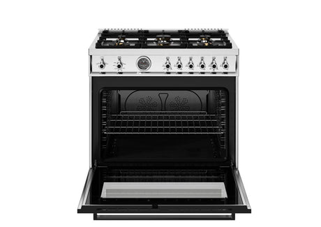 36 inch All Gas Range, 6 Brass Burners and Cast Iron Griddle Stainless Steel