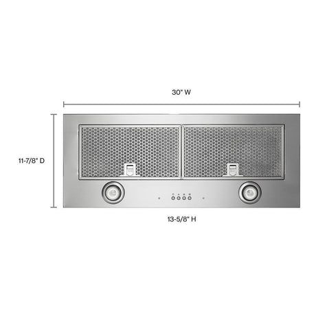 30" 400 CFM Motor Class Custom Hood Liner