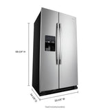 33-inch Side-by-Side Refrigerator with Dual Pad External Ice and Water Dispenser