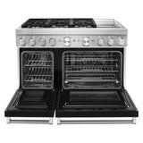 KitchenAid® 48'' Smart Commercial-Style Dual Fuel Range with Griddle