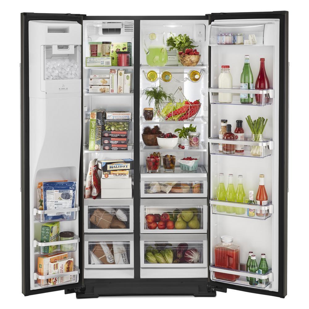 22.6 cu ft. Counter-Depth Side-by-Side Refrigerator with Exterior Ice and Water and PrintShield™ finish