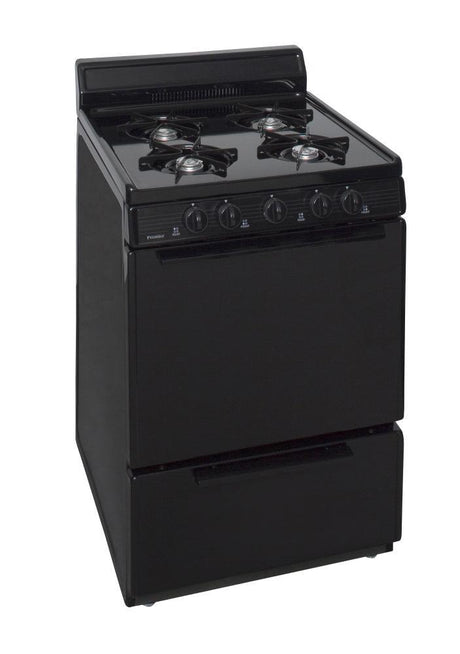 24 in. Freestanding Battery-Generated Spark Ignition Gas Range in Black
