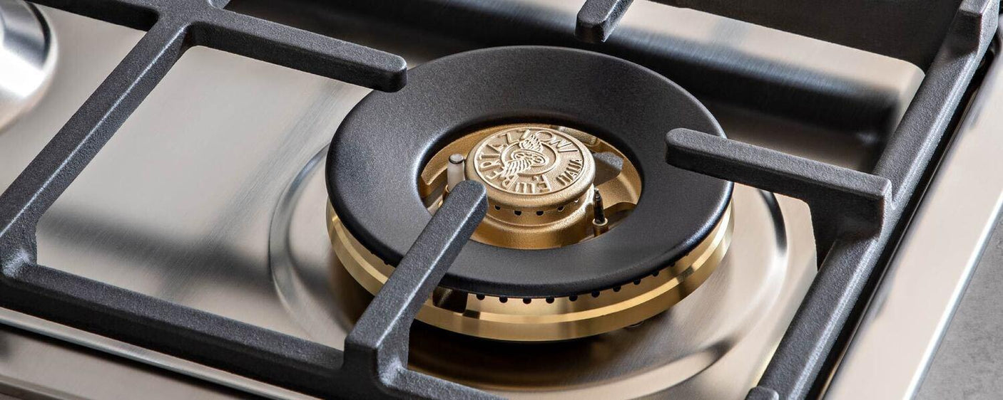 30 Drop-in Gas Cooktop 4 brass burners Stainless Steel