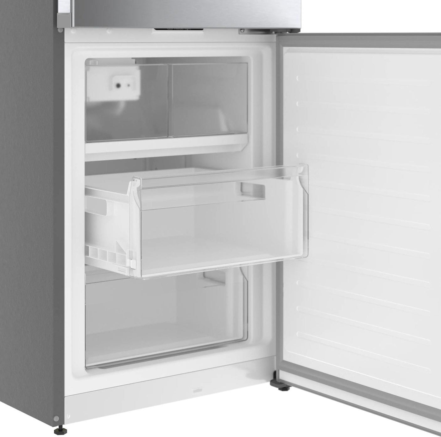 800 Series Freestanding Bottom Freezer Refrigerator 24" Easy Clean Brushed Steel