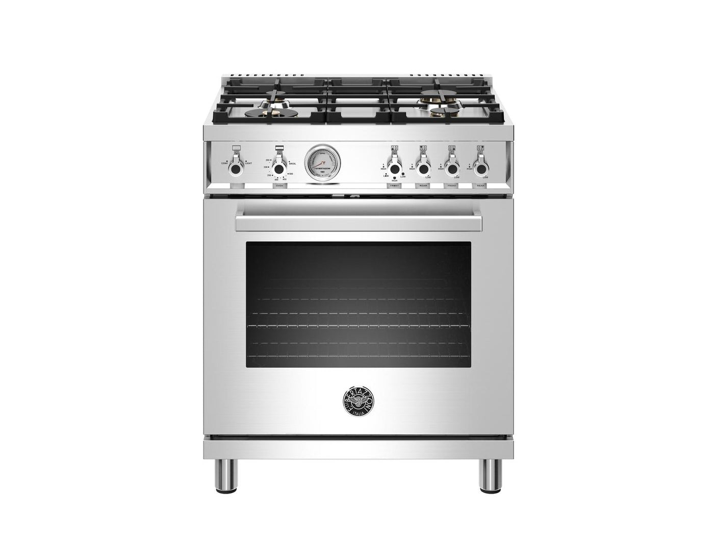 30 inch All Gas Range, 4 Brass Burner Stainless Steel