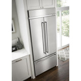 20.8 Cu. Ft. 36" Width Built In Stainless Steel French Door Refrigerator with Platinum Interior Design