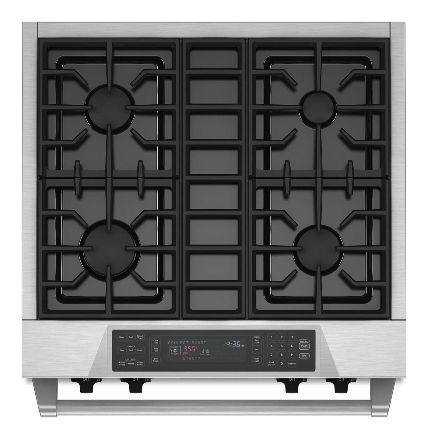 30'' 4-Burner Dual Fuel Freestanding Range, Commercial-Style Stainless Steel