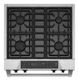 30'' 4-Burner Dual Fuel Freestanding Range, Commercial-Style Stainless Steel