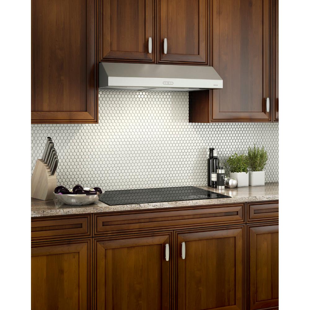 Broan® Glacier 36-Inch Convertible Under-Cabinet Range Hood, 375 Max Blower CFM, Stainless Steel