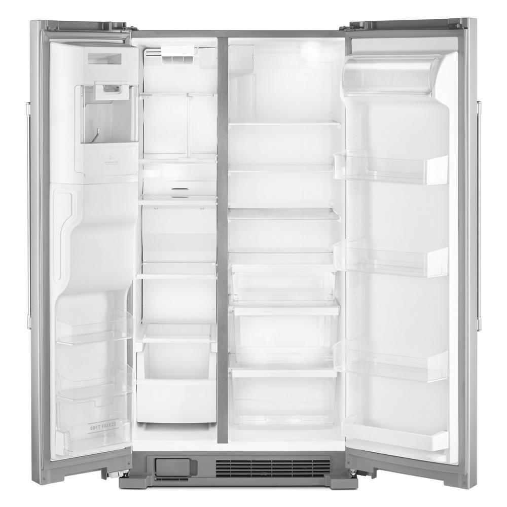 36-Inch Wide Side-by-Side Refrigerator with Exterior Ice and Water Dispenser - 25 Cu. Ft.