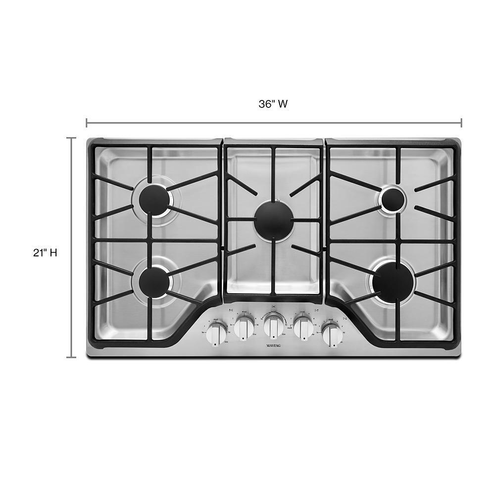 36-inch Wide Gas Cooktop with DuraGuard™ Protective Finish