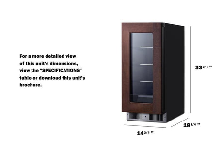 15" Wide Built-in Beverage Center (panel Not Included)