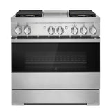 NOIR™ 36" Dual-Fuel Professional-Style Range with Chrome-Infused Griddle and Steam Assist