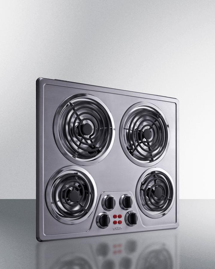 24" Wide 240v 4-burner Coil Cooktop