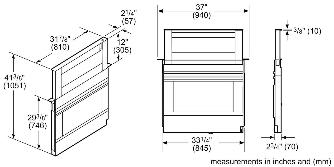 800 Series Downdraft Ventilation 37" Stainless Steel