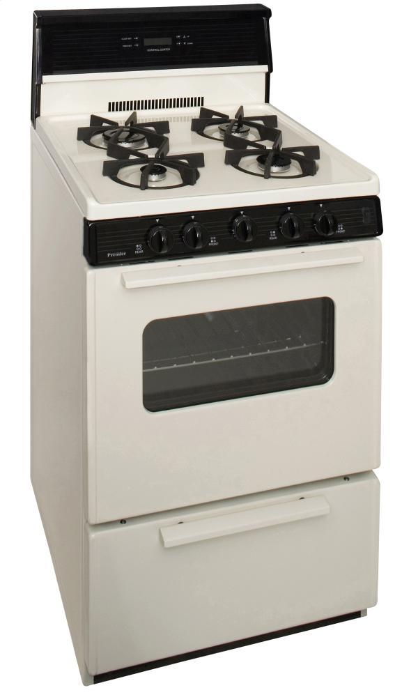 24 in. Freestanding Sealed Burner Spark Ignition Gas Range in Biscuit