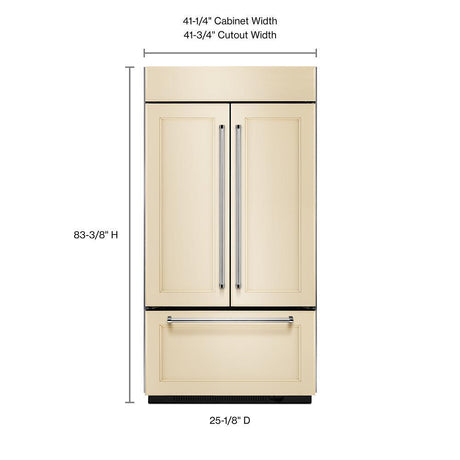 24.2 Cu. Ft. 42" Width Built-In Panel Ready French Door Refrigerator with Platinum Interior Design