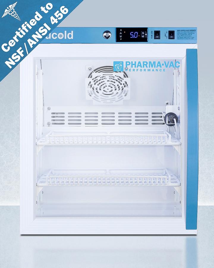 2 CU.FT. Compact Vaccine Refrigerator, Certified To Nsf/ansi 456 Vaccine Storage Standard