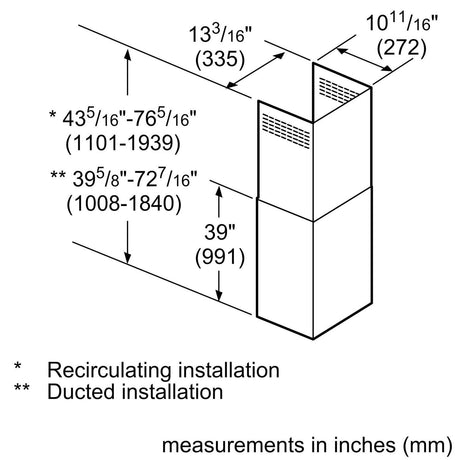 Chimney Extension for all Chimney Wall Hoods