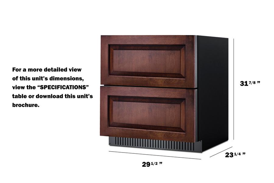 30" Wide 2-drawer All-refrigerator, ADA Compliant (panels Not Included)