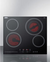 24" Wide 230v 4-burner Radiant Cooktop