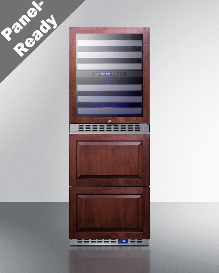 24" Wide Combination Dual-zone Wine Cellar and 2-drawer All-refrigerator (panels Not Included)