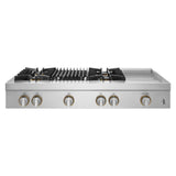 RISE™ 48" Gas Professional-Style Rangetop with Chrome-Infused Griddle and Grill