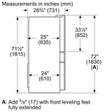 800 Series French Door Bottom Mount Refrigerator 36" Stainless steel (with anti-fingerprint)