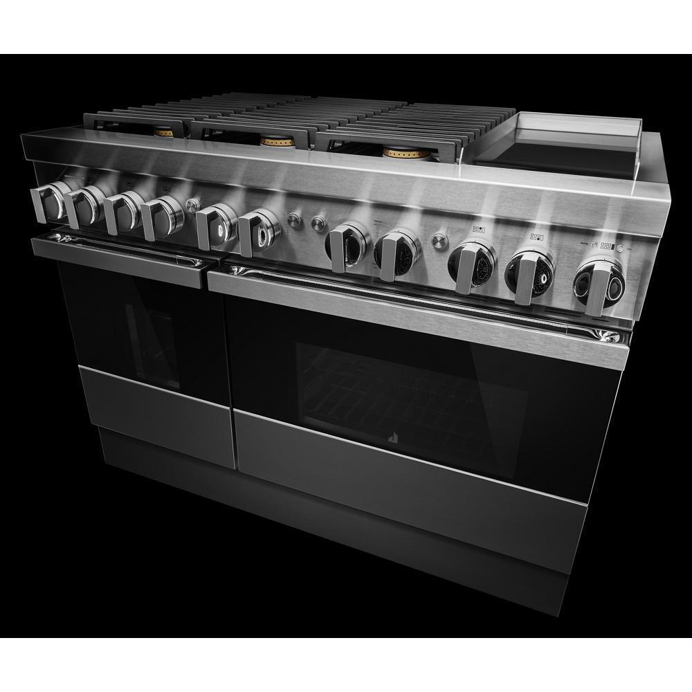 NOIR™ 48" Dual-Fuel Professional-Style Range with Chrome-Infused Griddle and Steam Assist