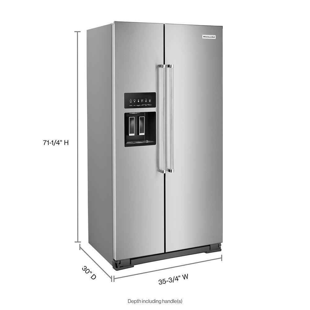 22.6 cu ft. Counter-Depth Side-by-Side Refrigerator with Exterior Ice and Water and PrintShield™ finish