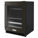 24" Beverage Center with Glass Door and Metal-Front Racks