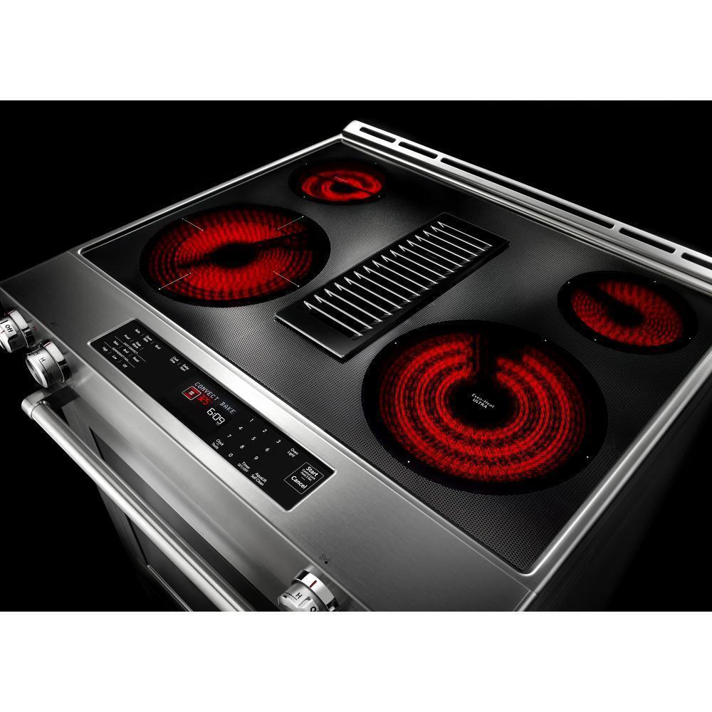 30-Inch 4-Element Electric Downdraft Slide-In Range