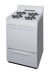 24 in. Freestanding Battery-Generated Spark Ignition Gas Range in White