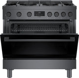 800 Series Gas Freestanding Range 36" Black Stainless Steel