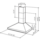 DISCONTINUED-Broan® 48-Inch Convertible Wall-Mount Chimney Range Hood w/ Heat Sentry™, 900 CFM, Stainless Steel