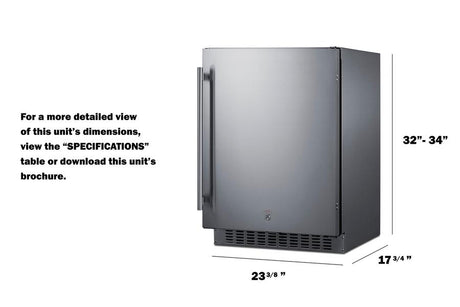 24" Wide Outdoor All-refrigerator, ADA Compliant