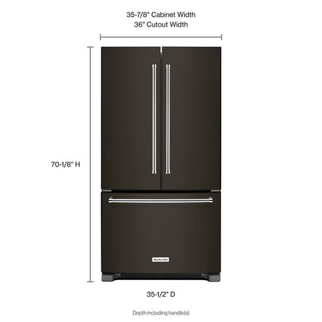 25 Cu. Ft. 36-Width Standard Depth French Door Refrigerator with Interior Dispense and PrintShield™ Finish