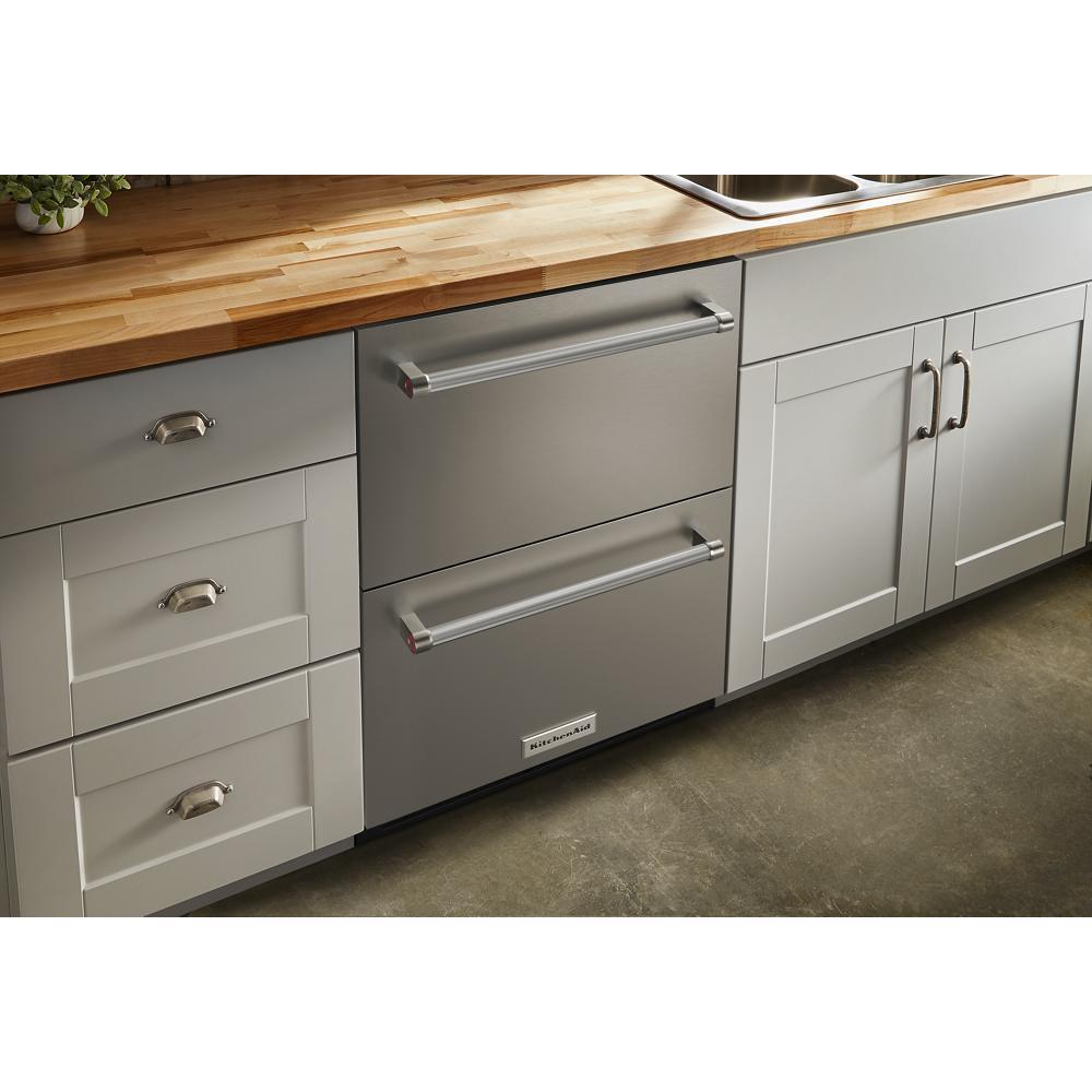 24" Stainless Steel Undercounter Double-Drawer Refrigerator