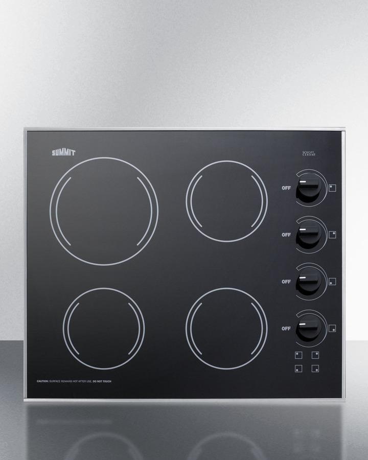 24" Wide 230v 4-burner Radiant Cooktop