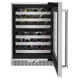 24" Undercounter Wine Cellar with Glass Door and Metal-Front Racks