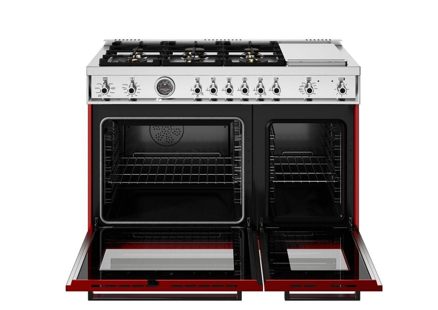 48" Professional Range Dual Fuel Self Clean Rosso Red