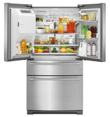 36-Inch Wide 4-Door French Door Refrigerator with Steel Shelves - 26 Cu. Ft.